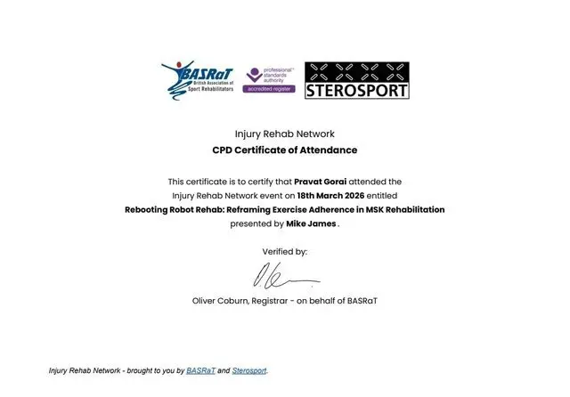 BASRaT-verified CPD certificate of attendance awarded to Dr. Pravat Gorai